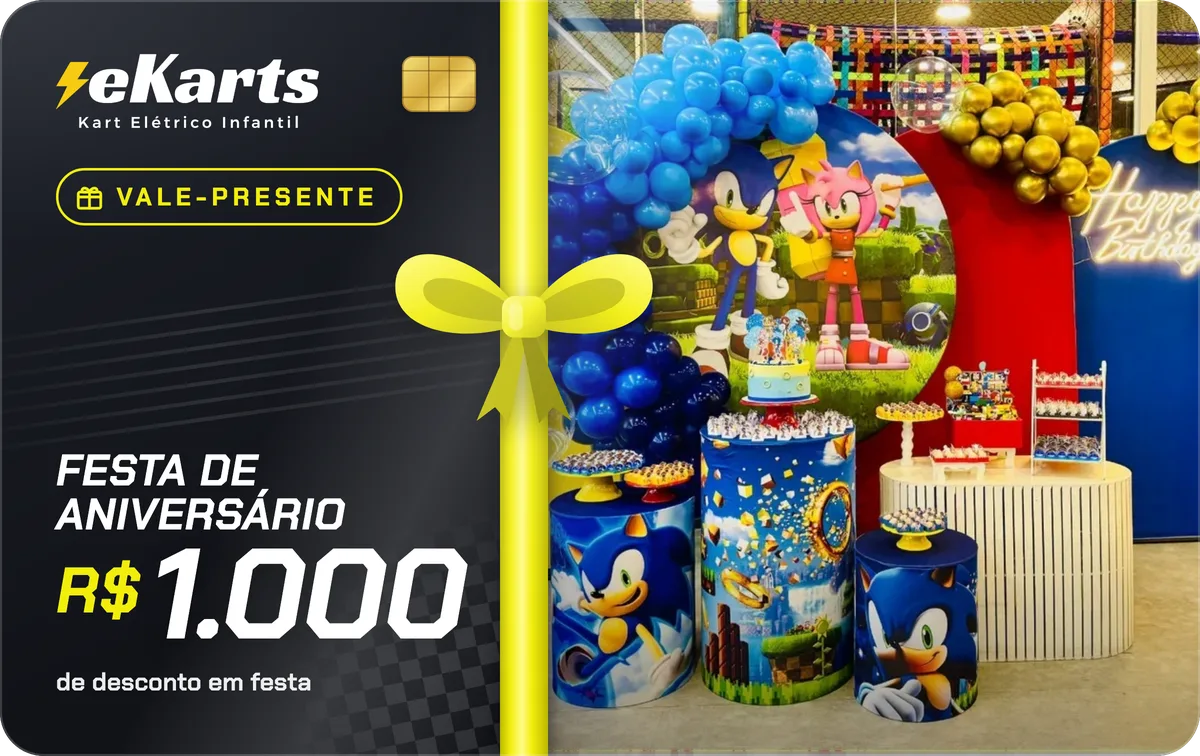 Vale-presente de festa, R$ 1.000 de desconto em festa