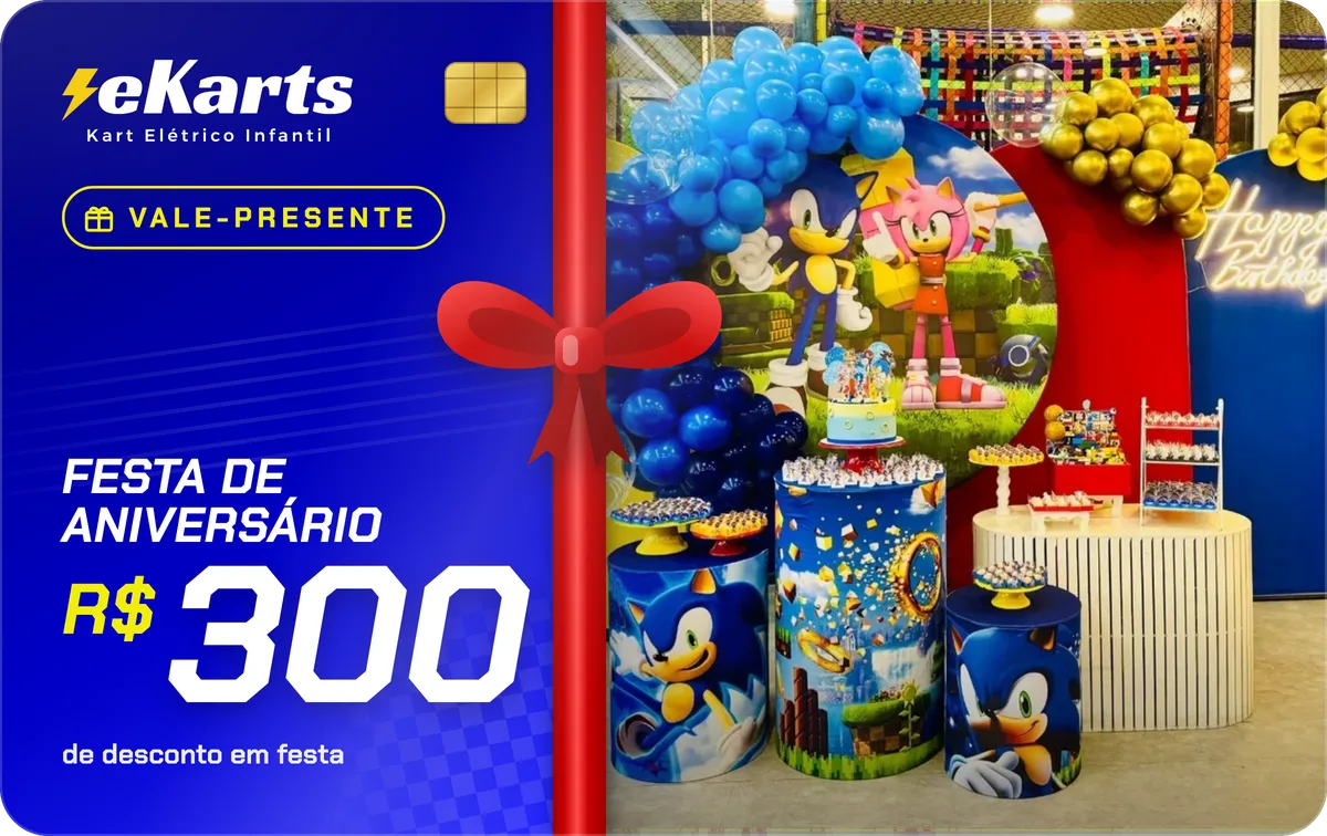 Vale-presente de festa, R$ 300 de desconto em festa